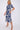 Navy Floral Print Baloon Sleeve Knot Waist Midi Dress