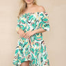 Love Sunshine Green Yellow Paisley Print Bardot Mini Dress LS-1700