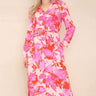 Love Sunshine Pink Floral Printed Maxi Shirt Dress DB LS-2156LL