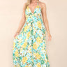 Love Sunshine Green Floral Print Strappy Maxi Dress FL-327