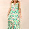 Love Sunshine Green Paisley Print Strappy Maxi Dress FL-327