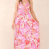 Love Sunshine Pink Floral Print Strappy Maxi Dress FL-327