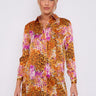 Love Sunshine Fuchsia and Brown Leopard Print Satin Long Shirt LS-5002