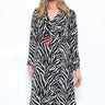 Love Sunshine Black Zebra Print Wrap Belted Shirt Dress LS-2262