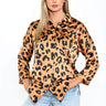 Love Sunshine Brown Leopard Print Satin Oversized Shirt LS-5003